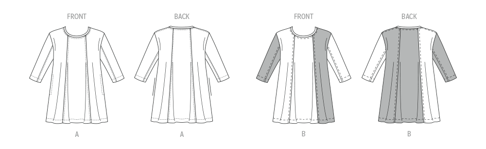 Patron Butterick n°7023 – Tunic ample à manches 3/4