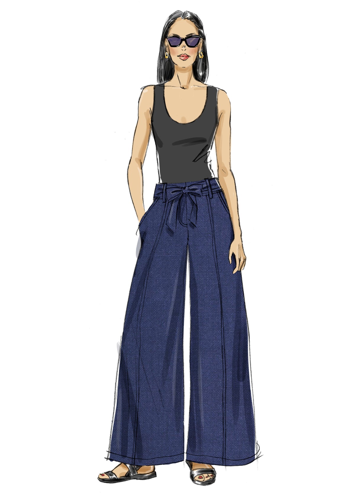 Patron Butterick n°7024 – Pantalon large en deux longueurs