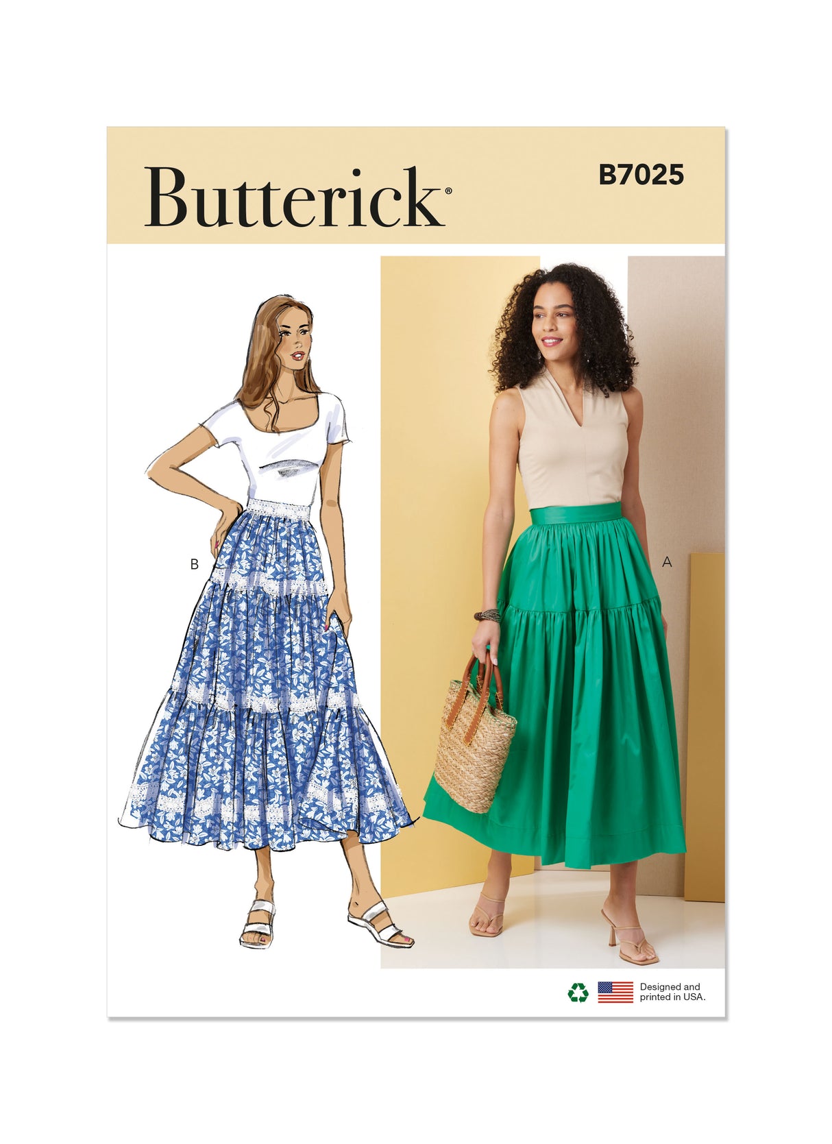 Patron Butterick n°7025 – Jupe à volants en tiered