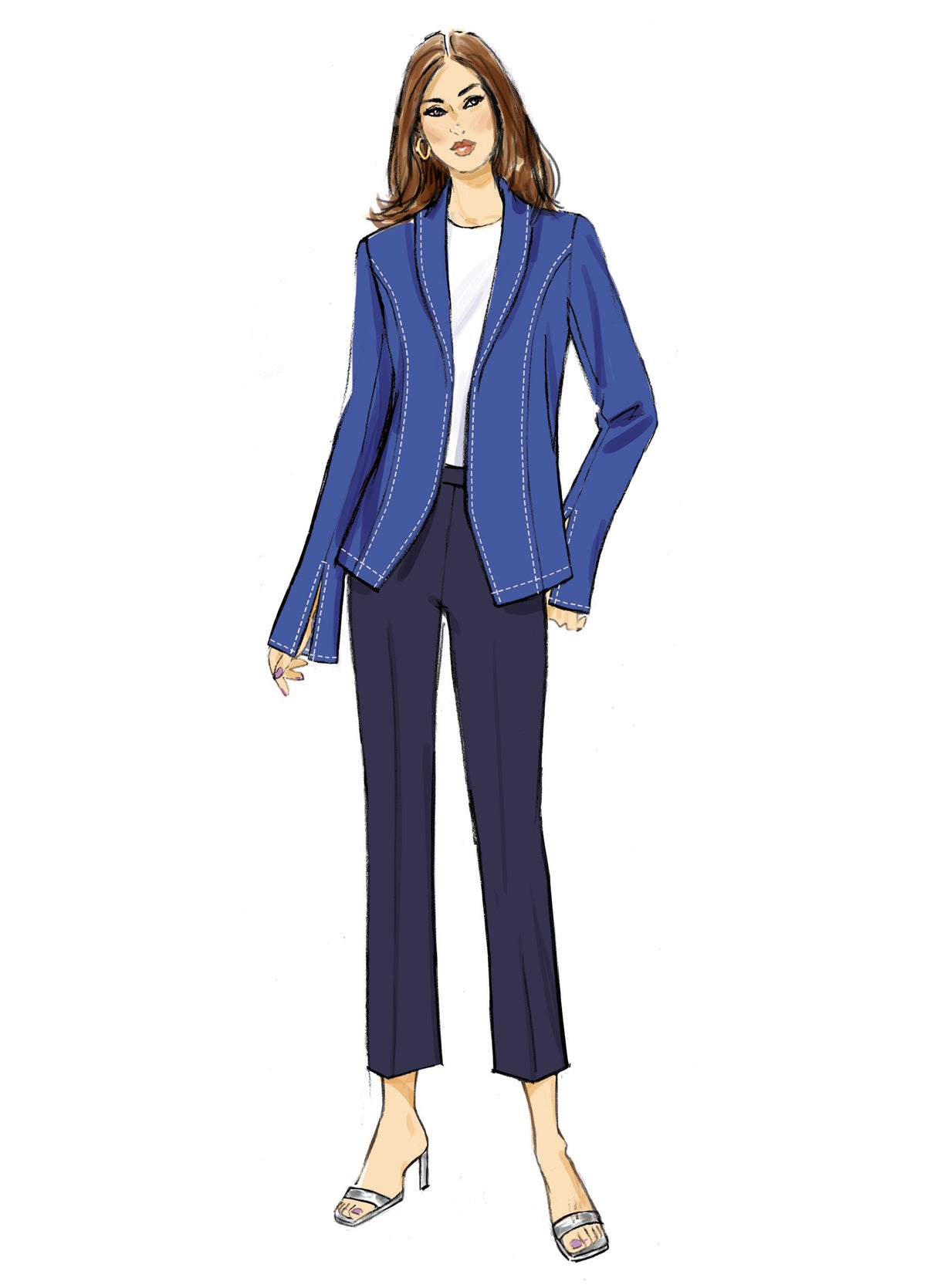 Patron Butterick n°7026 – Veste mi‑saison col châle