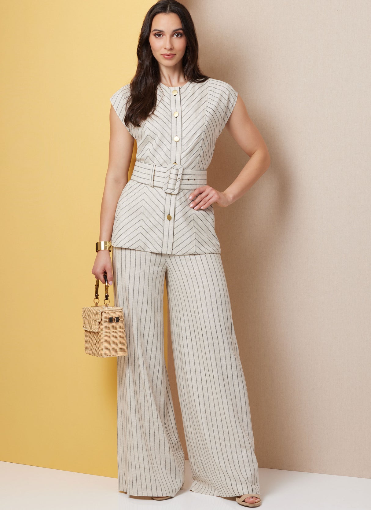 Patron Butterick n°7028 – Top ceinturé & pantalon large