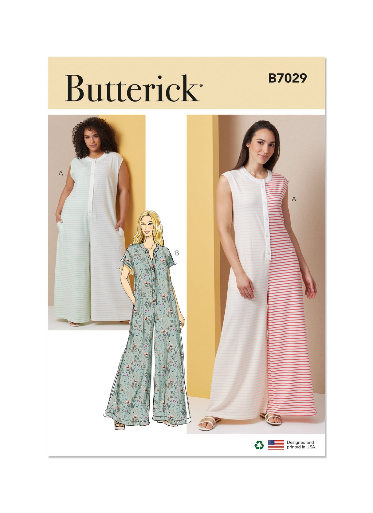 Patron Butterick n°7029 – Combinaison lounge à boutons