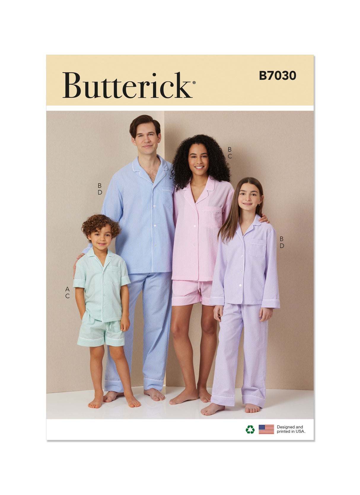 Patron Butterick n°7030 – Shirts, shorts et pants oversize