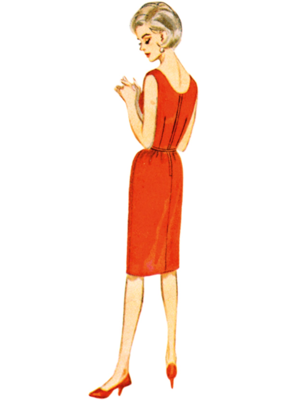 Patron Butterick n°7035 – Robe fourreau, veste et cape à volants
