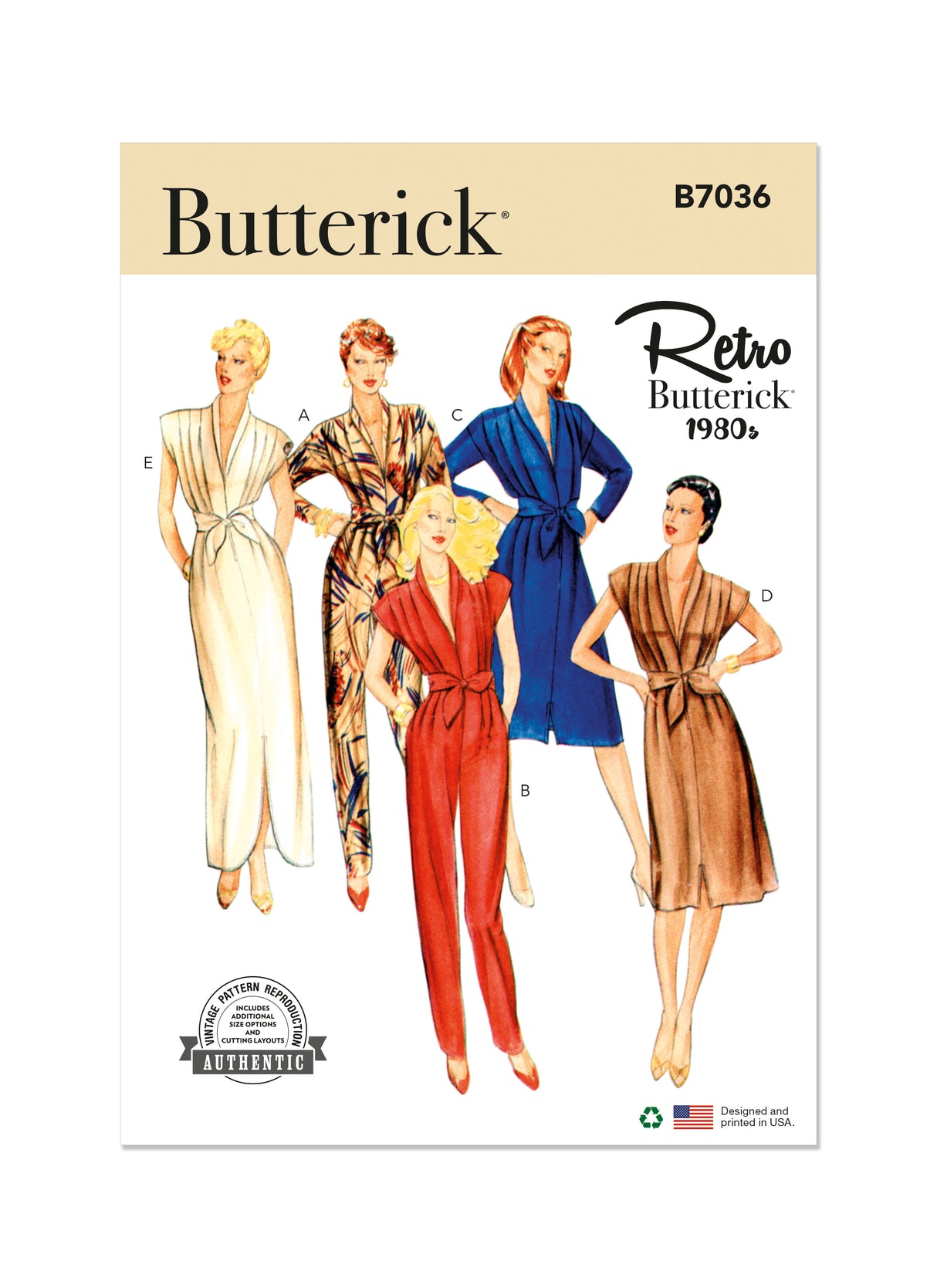 Patron Butterick n°7036 – Combinaison ou robe vintage années 80