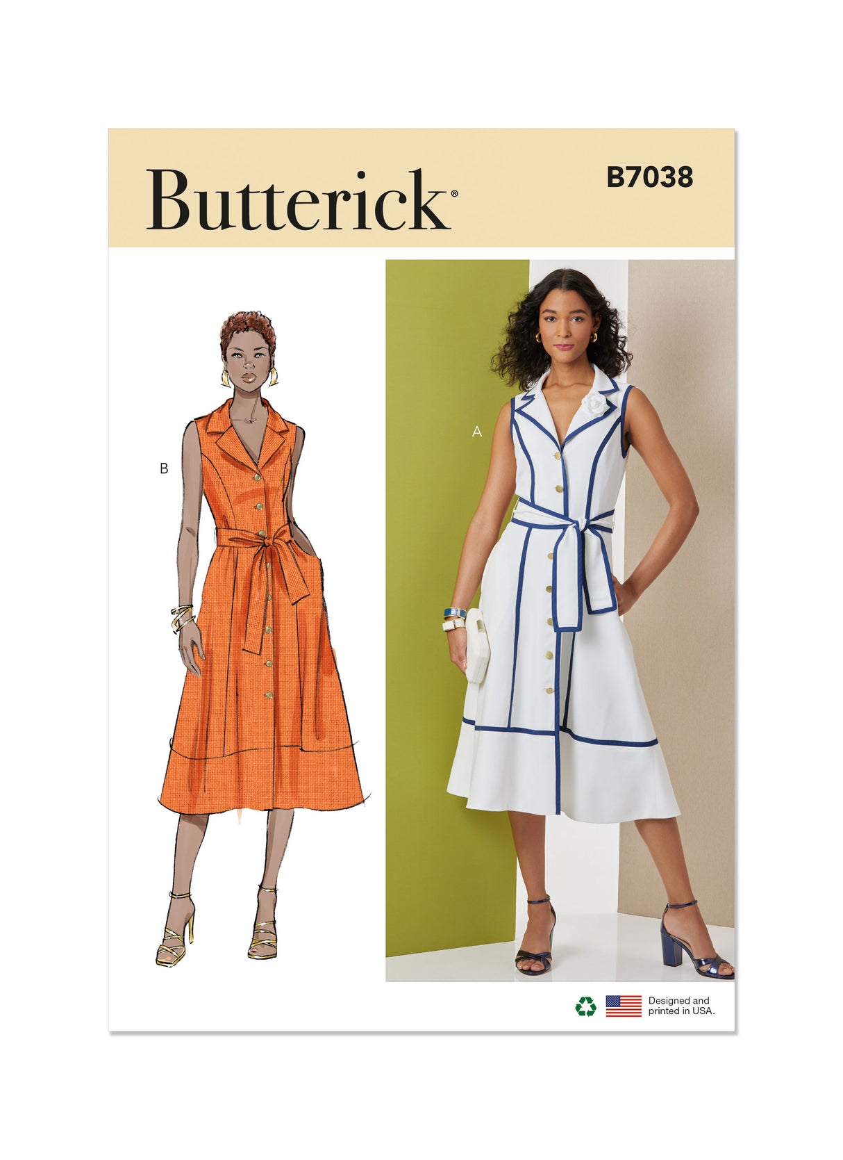 Patron Butterick n°7038 – Robe midi ajustée