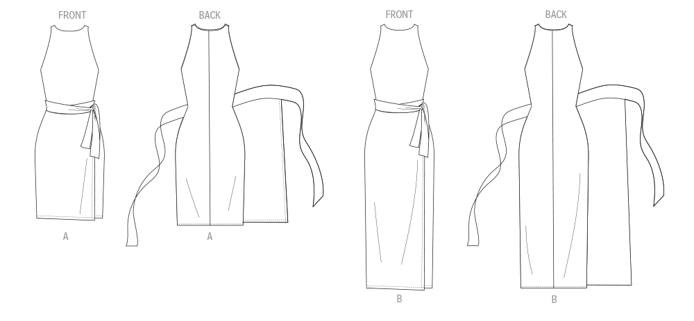 Patron Butterick n°7040 – Robe portefeuille sans manches