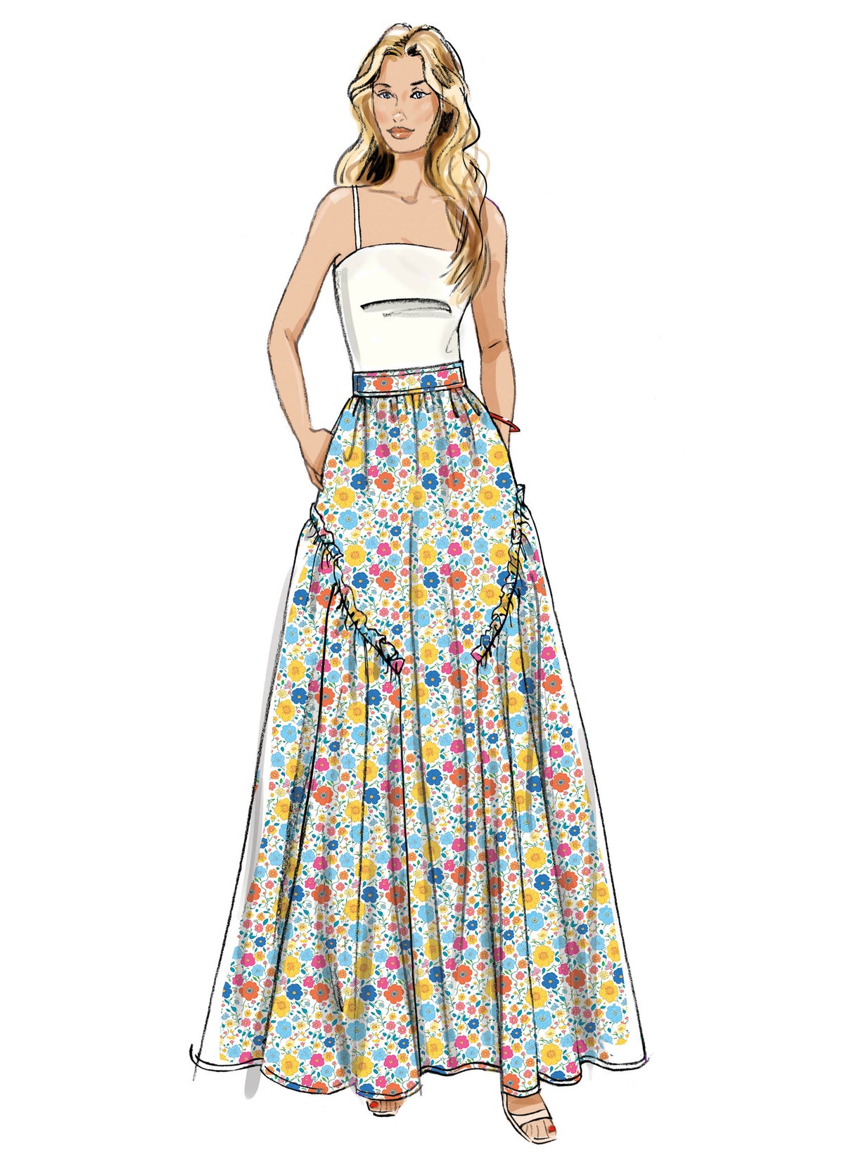Patron Butterick n°7044 – Jupe évasée deux longueurs