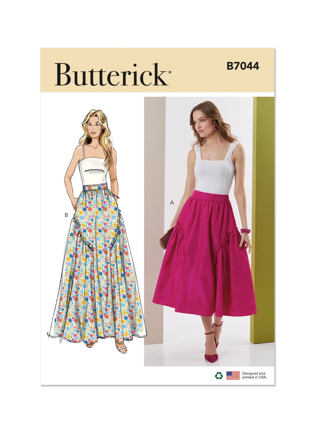 Patron Butterick n°7044 – Jupe évasée deux longueurs