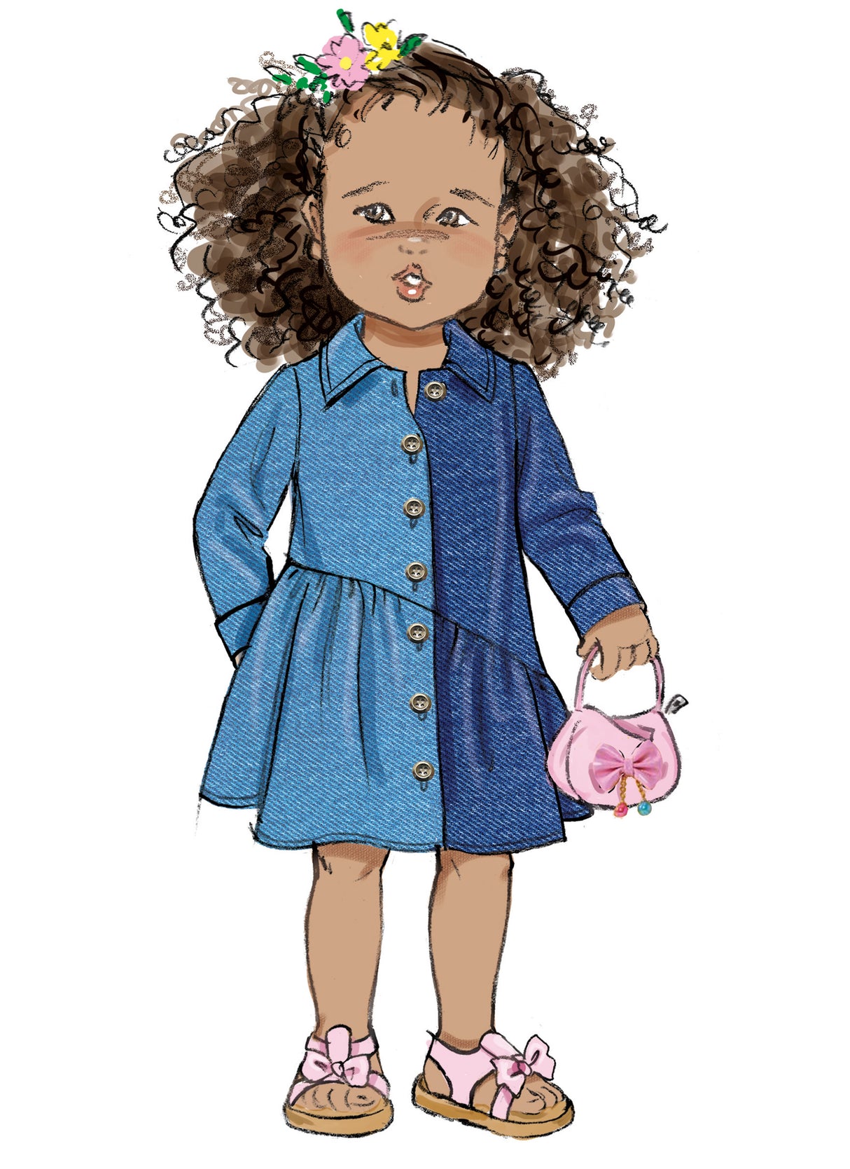 Patron Butterick n°7049 – Robe-tunique bébé à manches