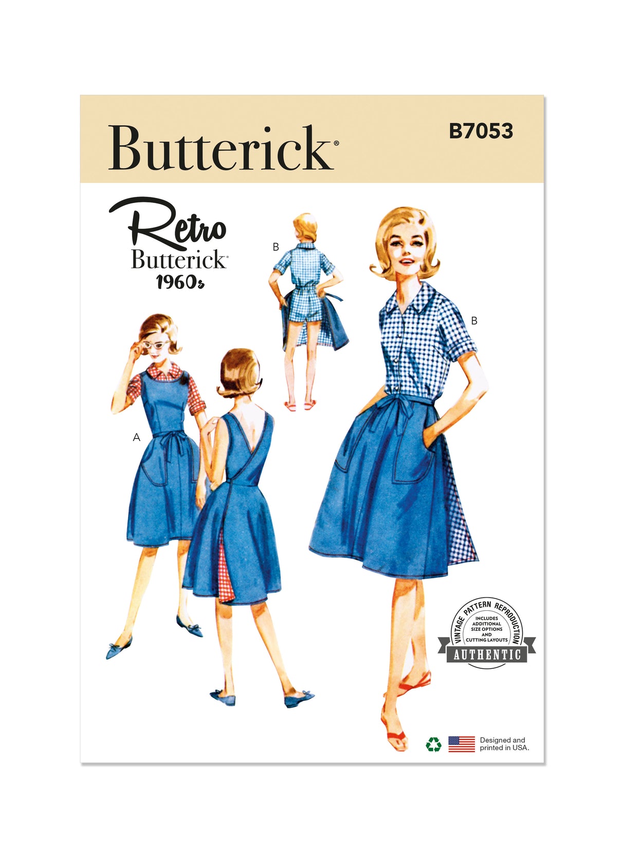 Patron Butterick n°7053 – Jumper, jupe, blouse et short