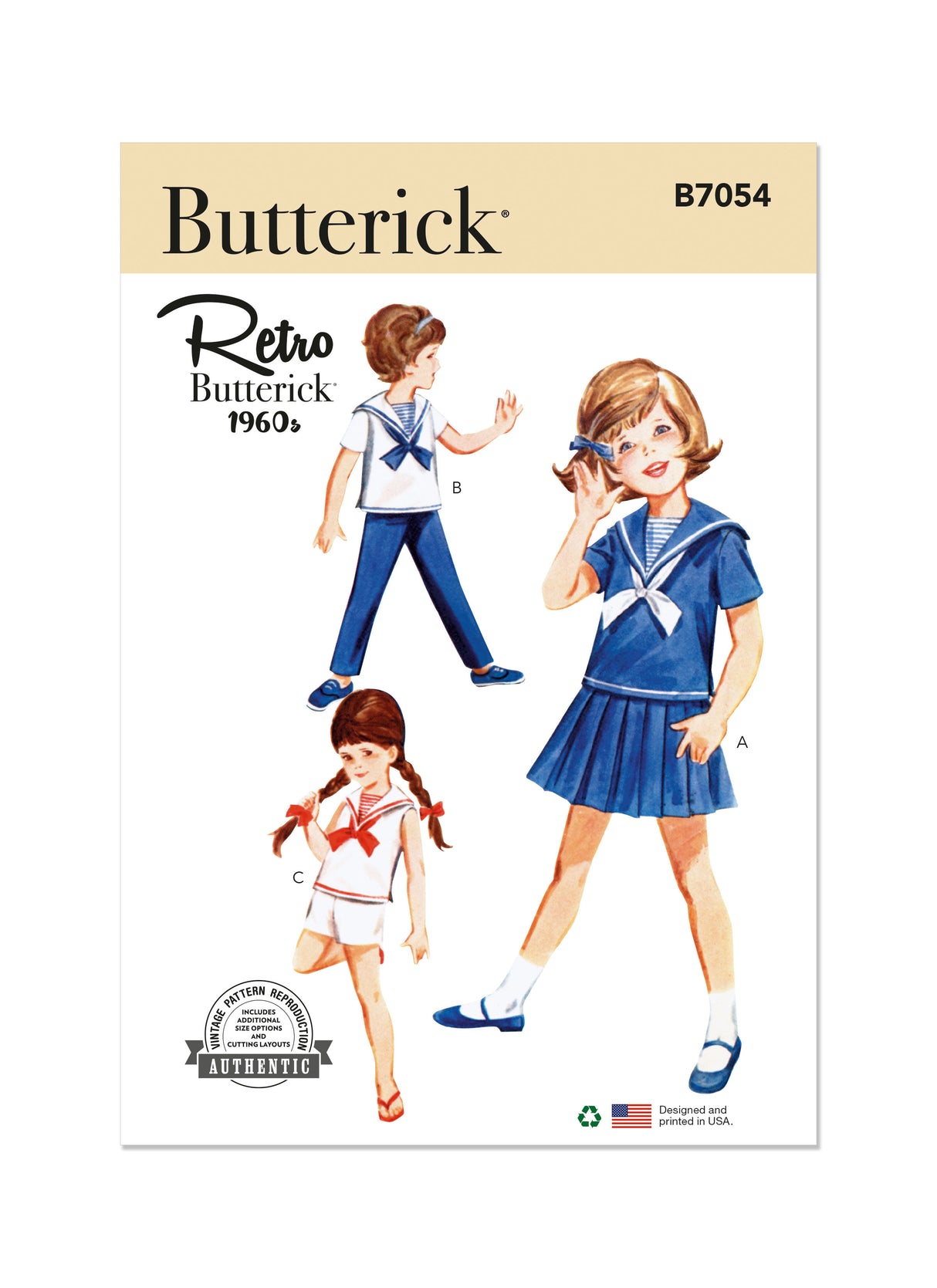 Patron Butterick n°7054 – Ensemble vintage enfants
