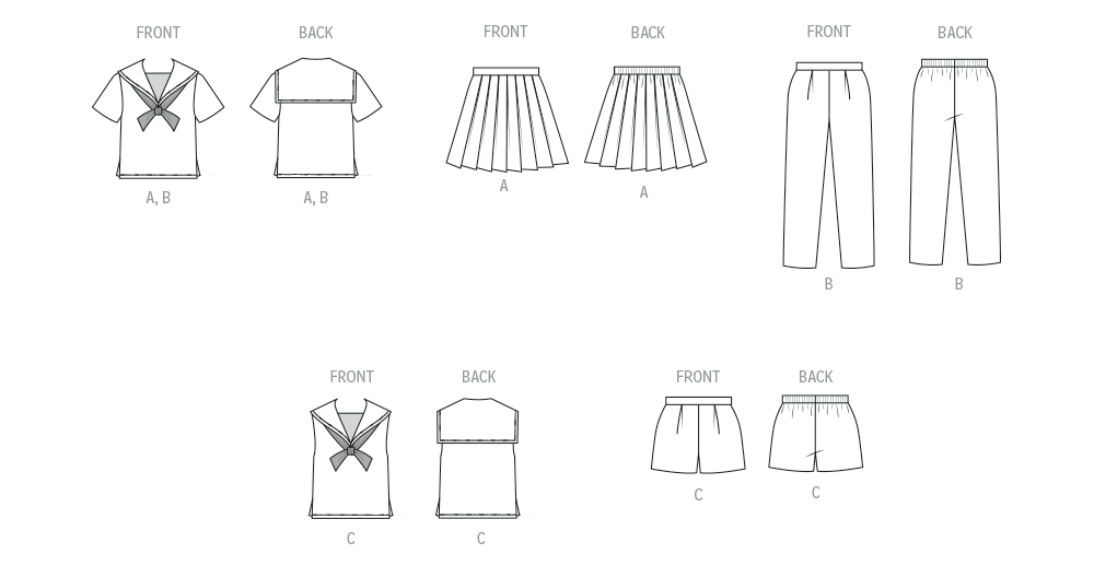 Patron Butterick n°7054 – Ensemble vintage enfants