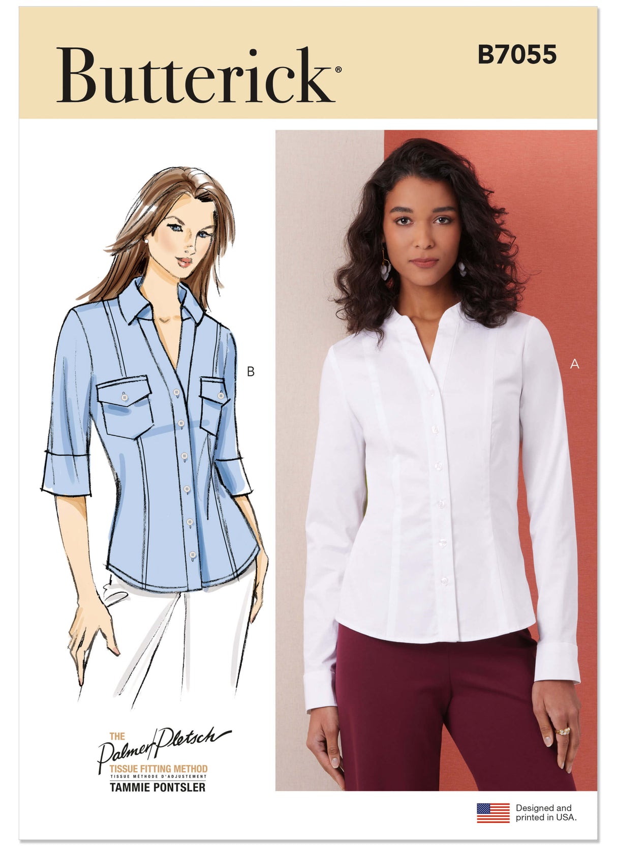 Patron Butterick n°7055 – Chemisier cintré à coutures princesse