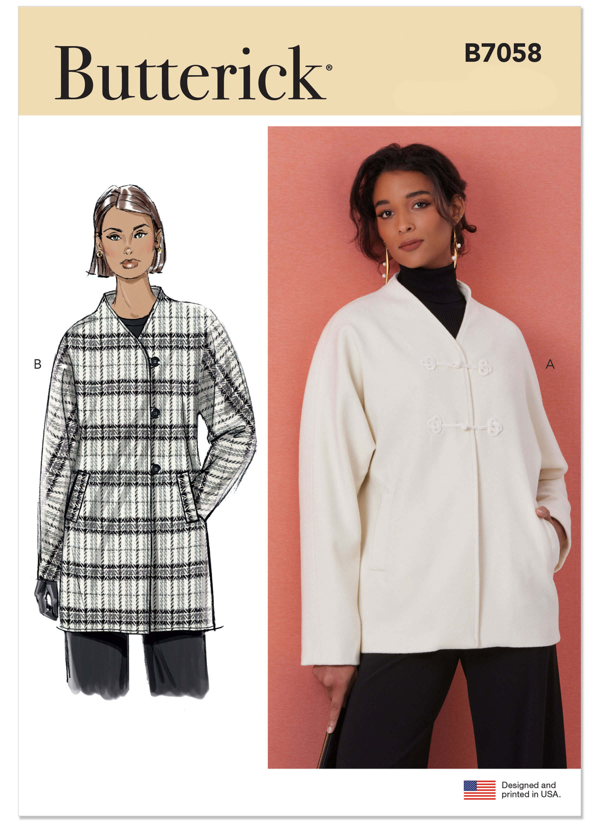 Patron Butterick n°7058 – Veste ample à manches dolman