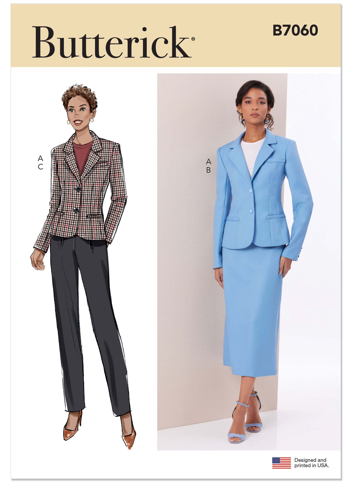 Patron Butterick n°7060 – Veste, jupe et pantalon coordonnés