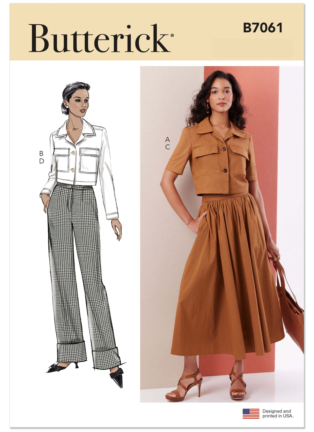 Patron Butterick n°7061 – Veste, jupe et pantalon coordonnés