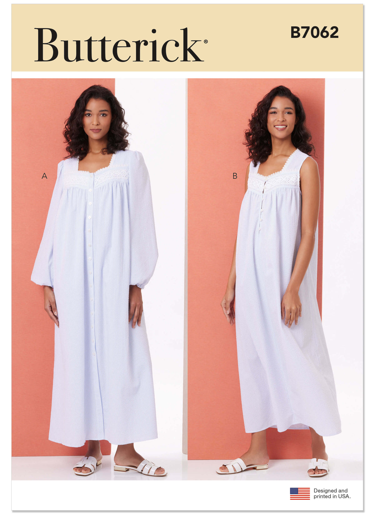 Patron Butterick n°7062 – Robe de chambre et chemise de nuit