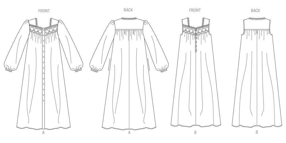 Patron Butterick n°7062 – Robe de chambre et chemise de nuit