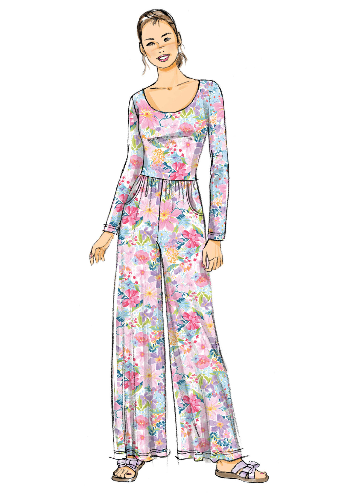 Patron Butterick n°7064 – Combinaison en maille enfant et femme