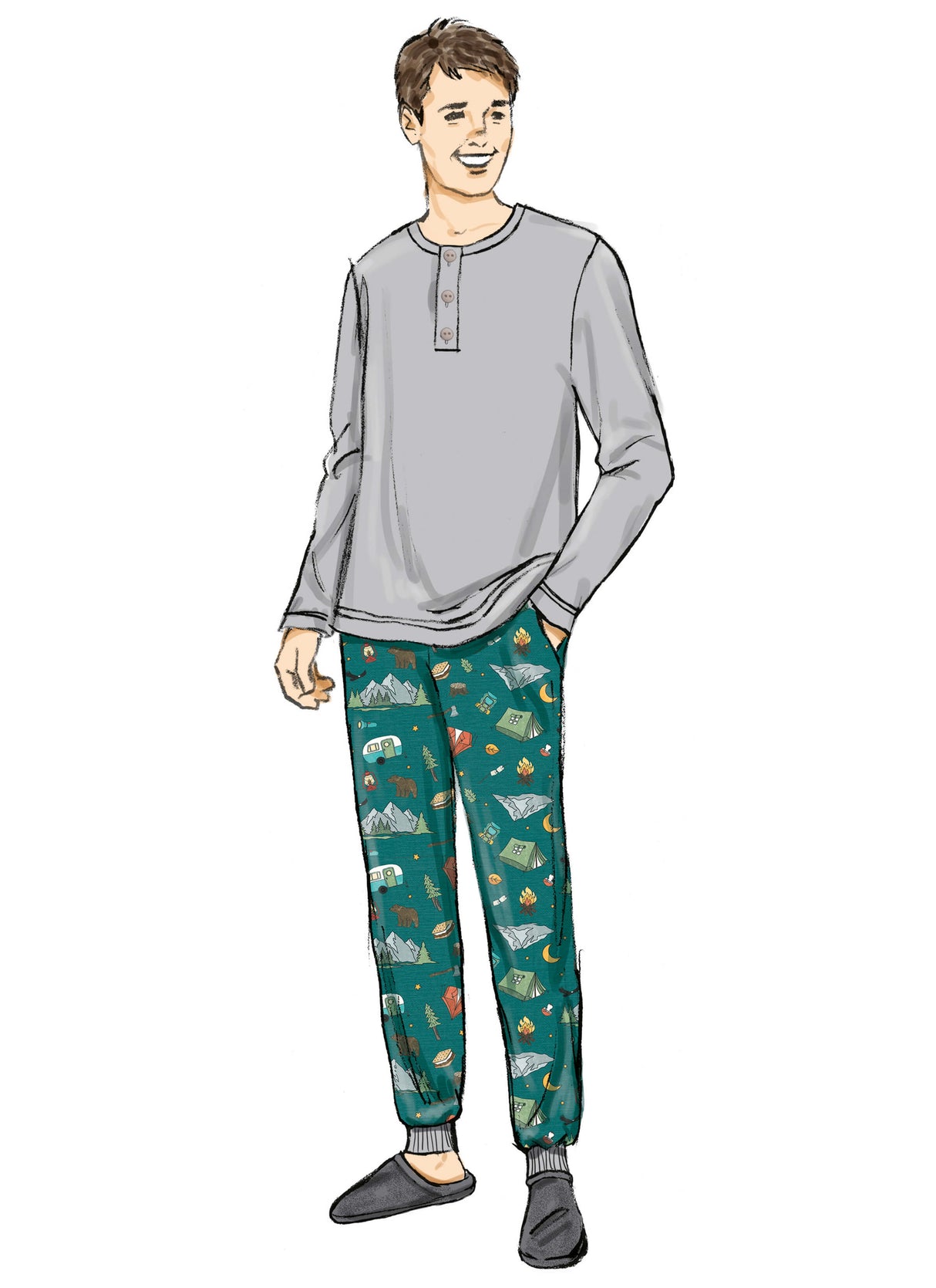 Patron Butterick n°7065 – Pyjamas assortis pour toute la famille