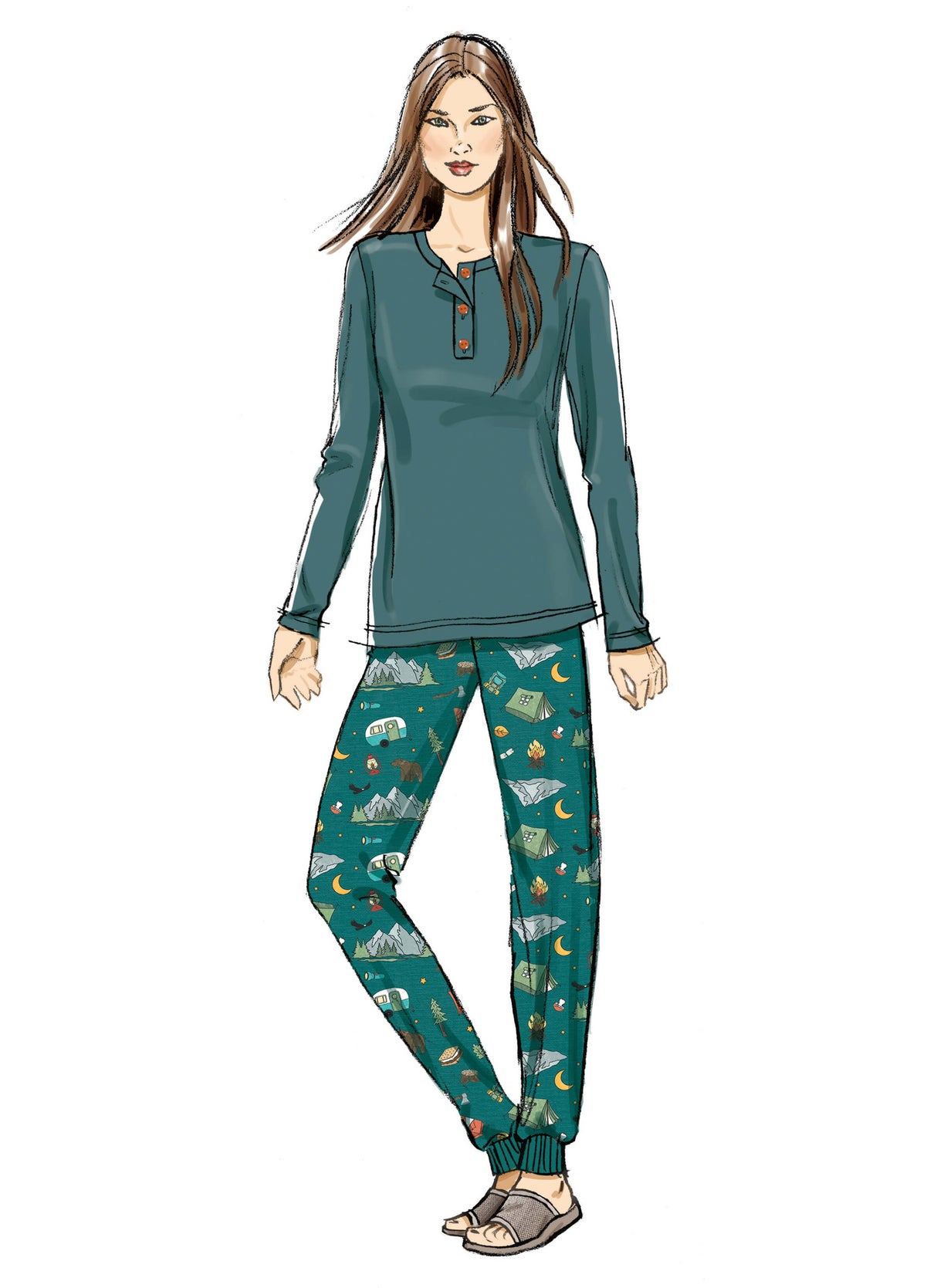 Patron Butterick n°7065 – Pyjamas assortis pour toute la famille