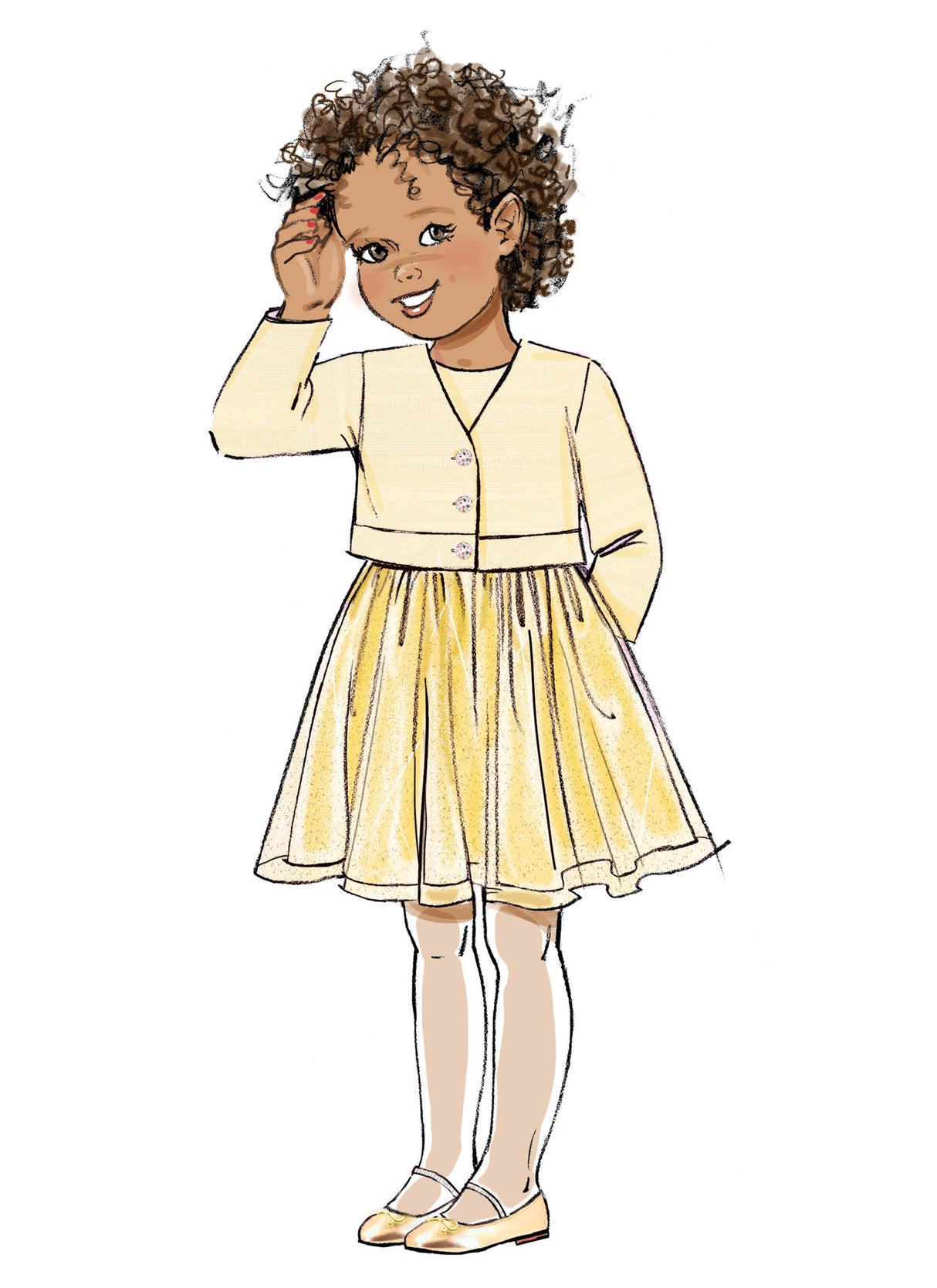Patron Butterick n°7068 – Manteau et robe coordonnés pour fille