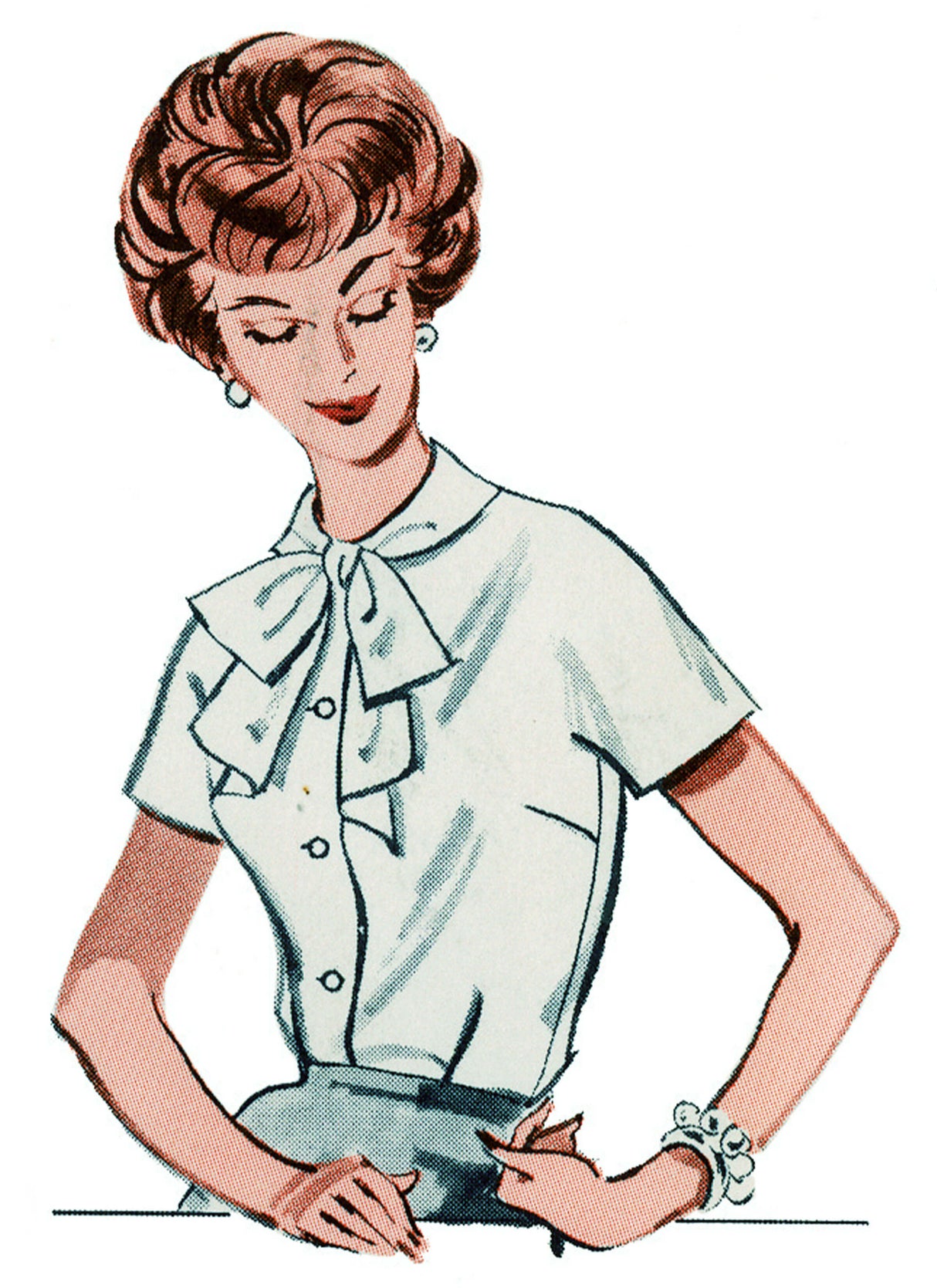Patron Butterick n°7071 – Blouse vintage années 1960 à quatre encolures