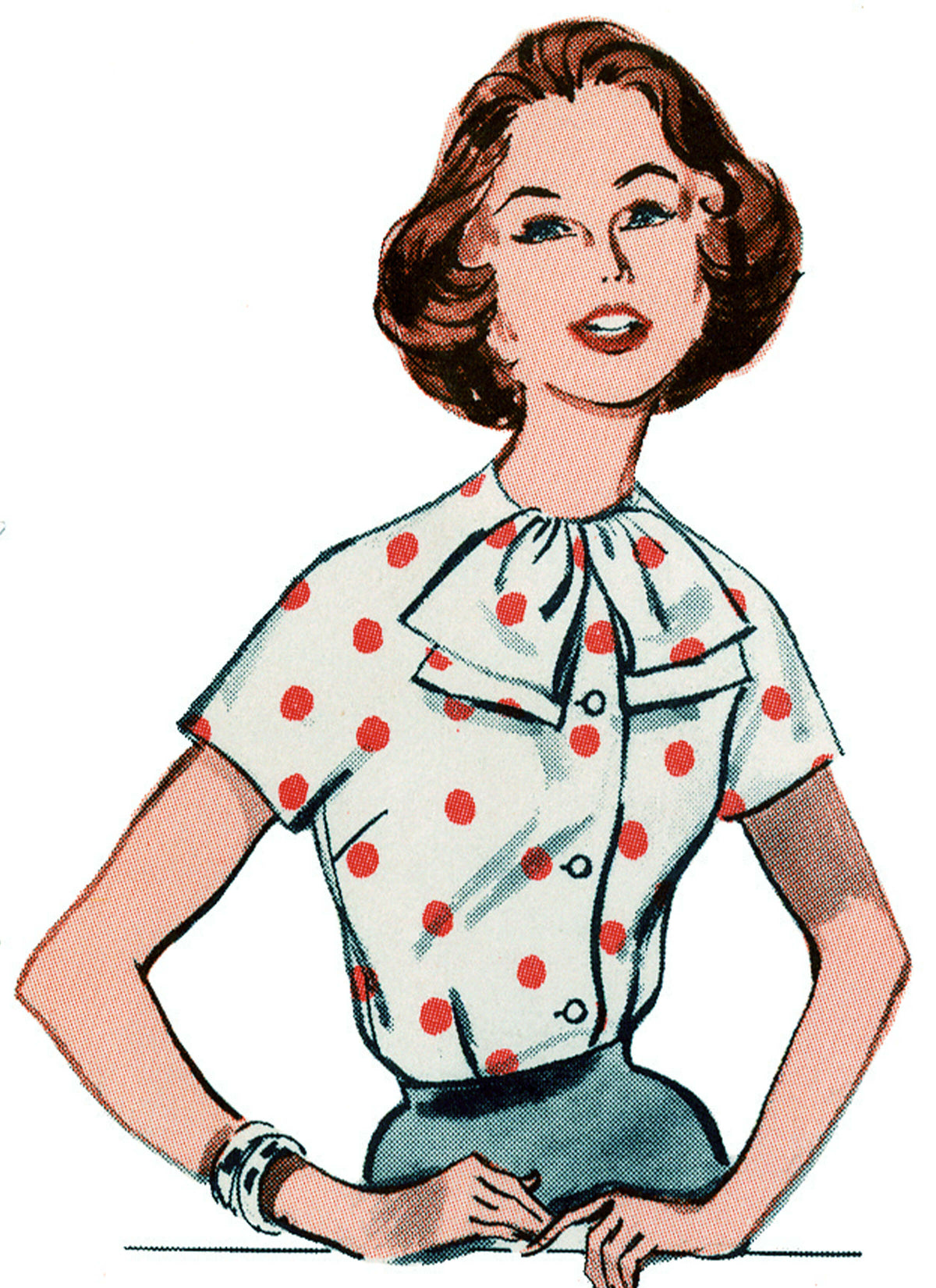 Patron Butterick n°7071 – Blouse vintage années 1960 à quatre encolures