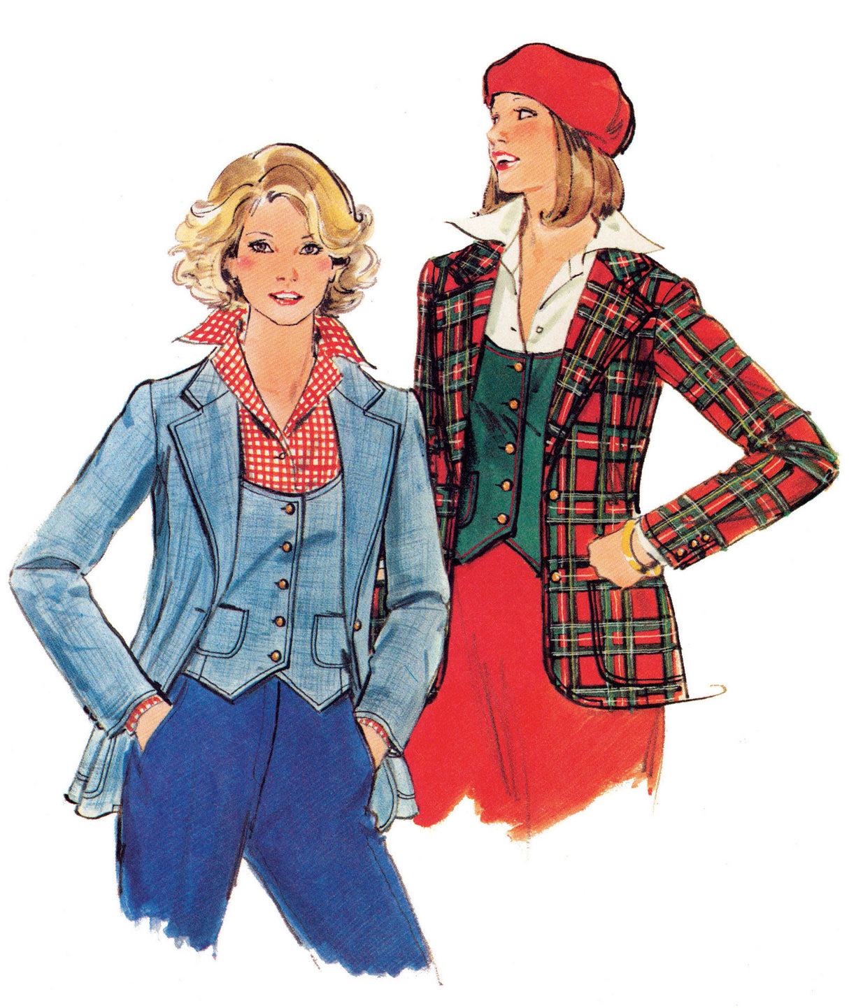 Patron Butterick n°7072 – Gilet et veste vintage années 1970