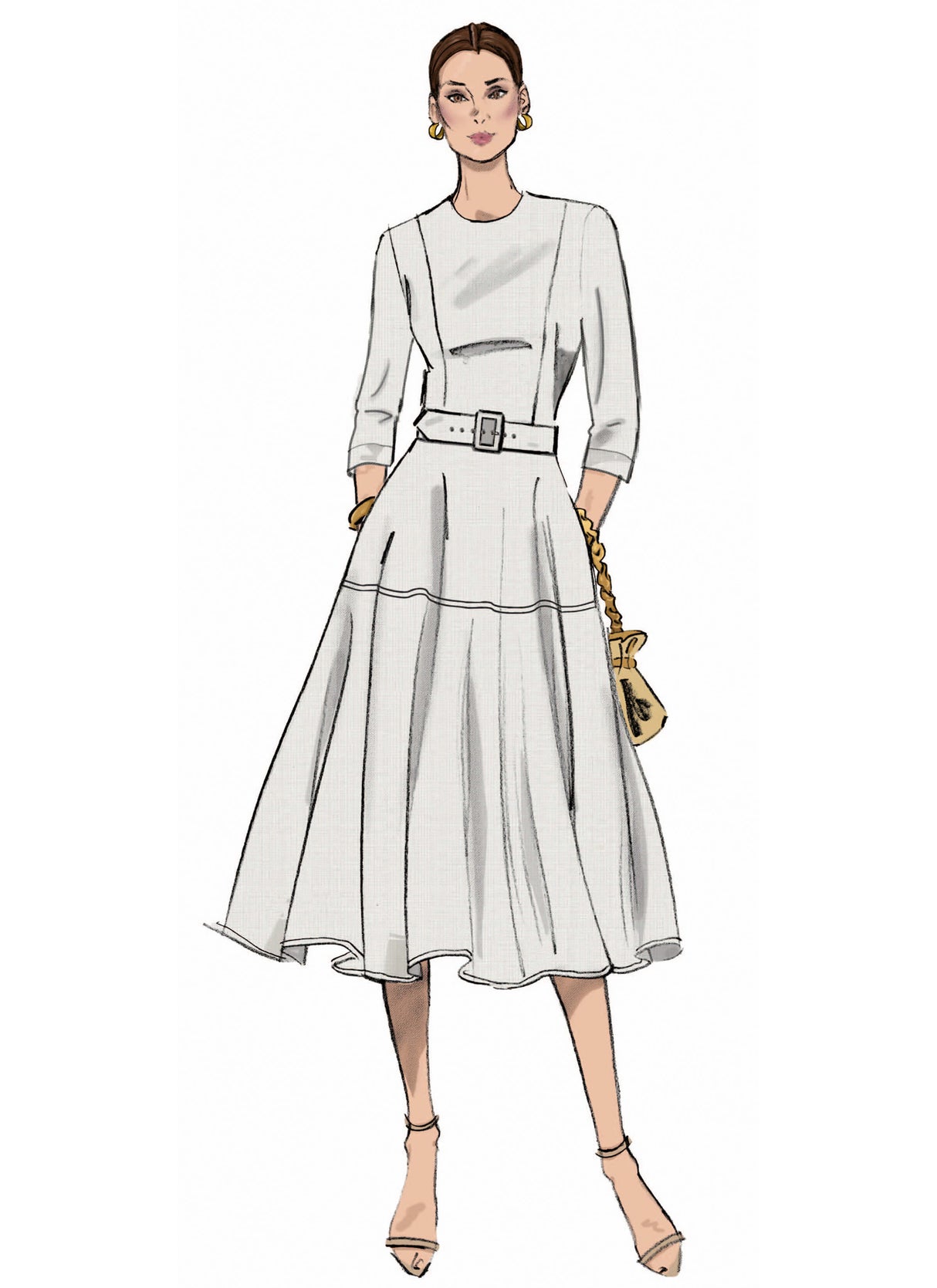 Patron Butterick n°7077 – Robe cintrée à coutures princesse