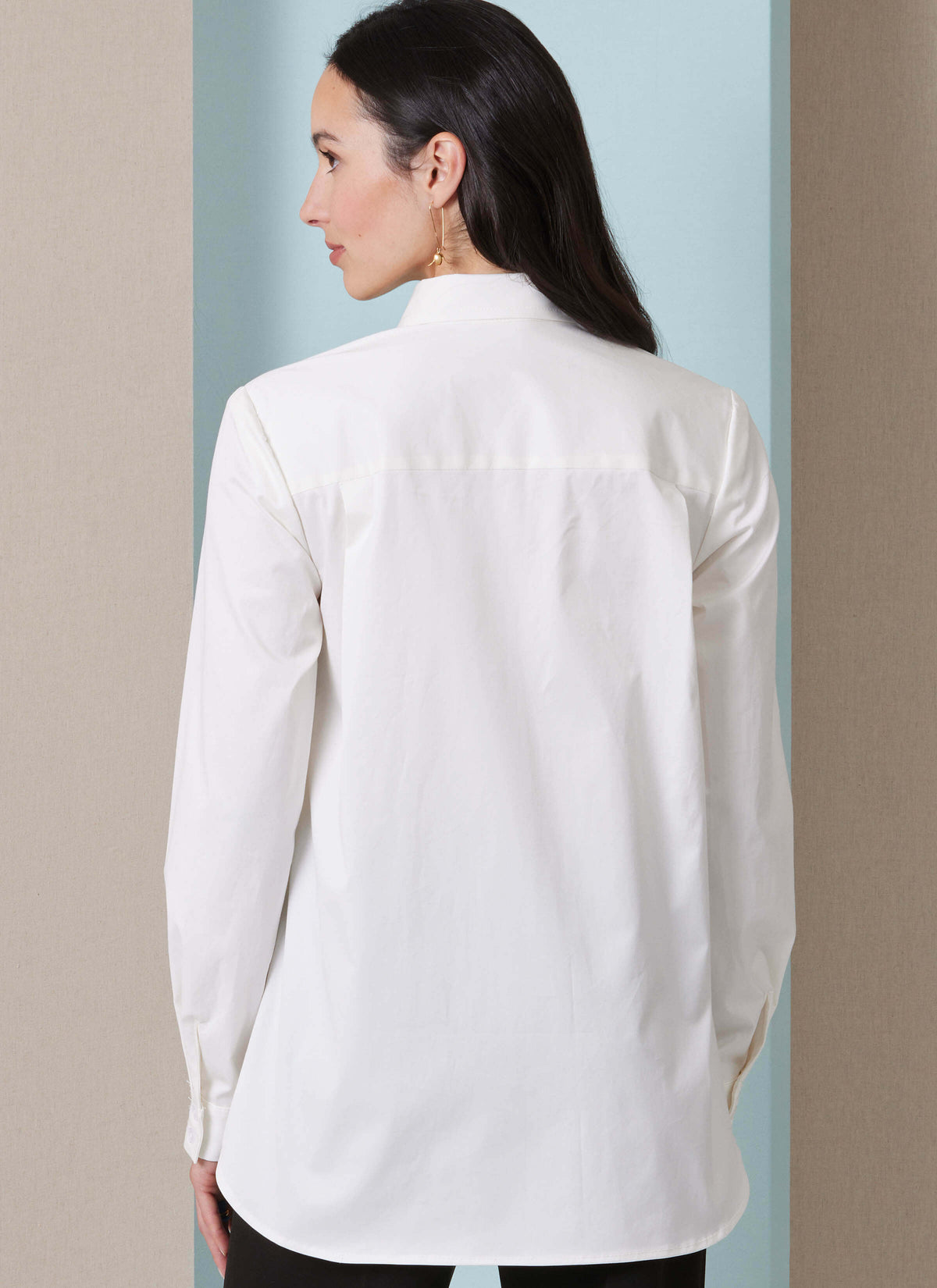 Patron Butterick n°7079 – Haut portefeuille drapé asymétrique
