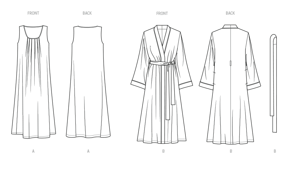 Patron Butterick n°7084 – Chemise de nuit et peignoir kimono