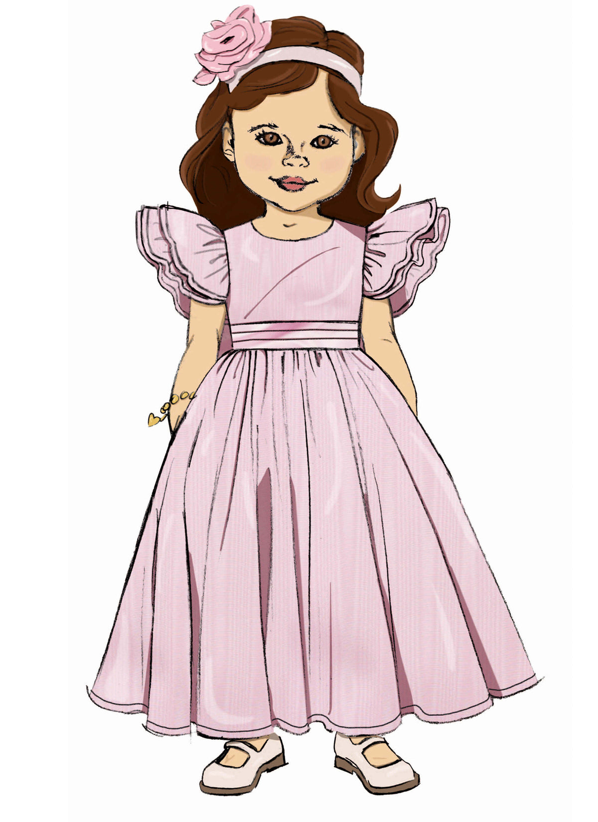 Patron Butterick n°7088 – Robe enfant à volants et nœud dos
