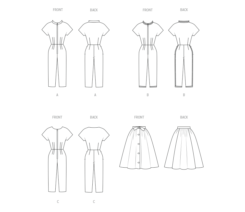 Patron Butterick n°7090 – Combinaison et jupe-culotte vintage années 1950