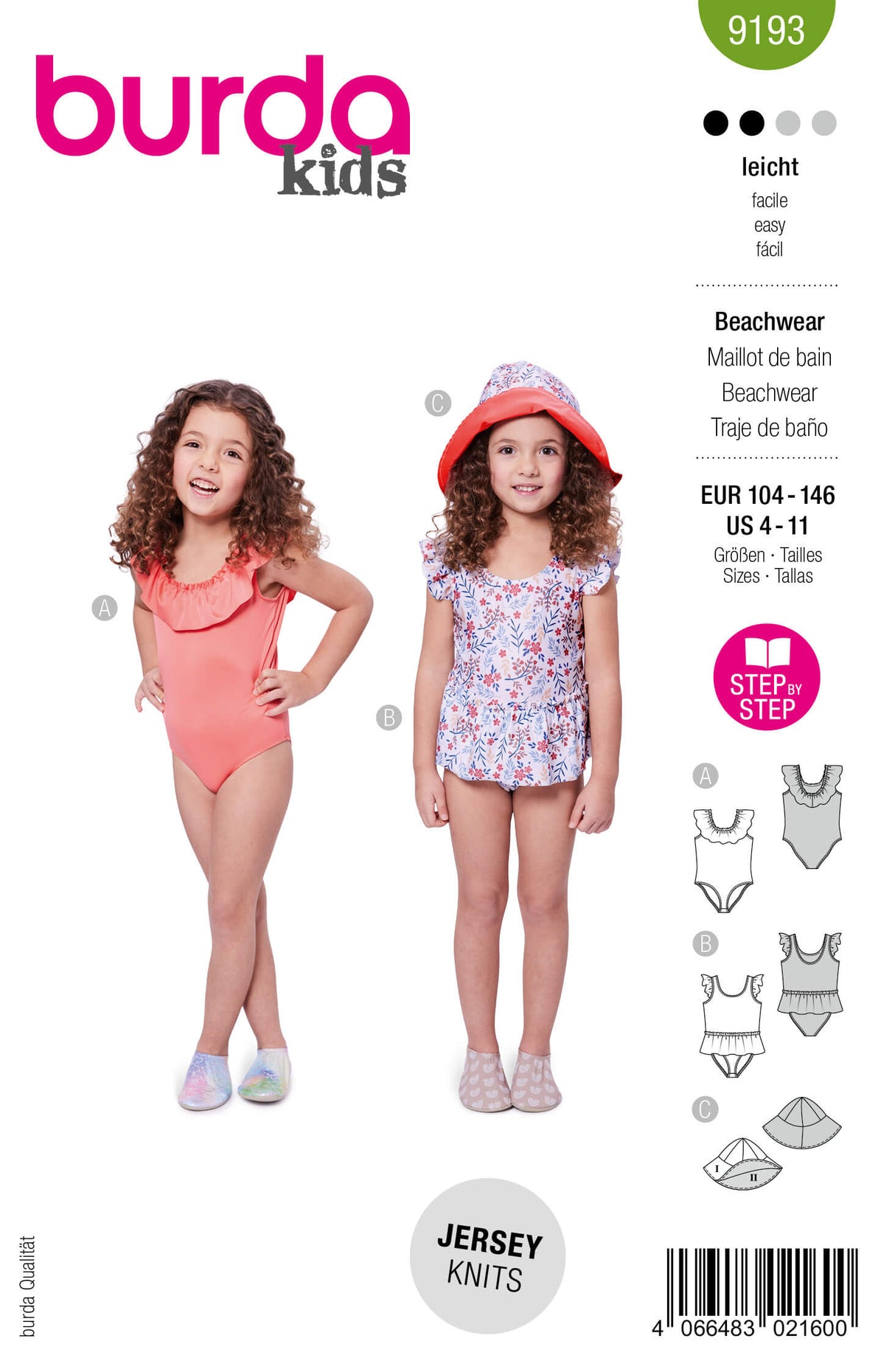 Patron Burda 9193 – Vêtements de plage enfant