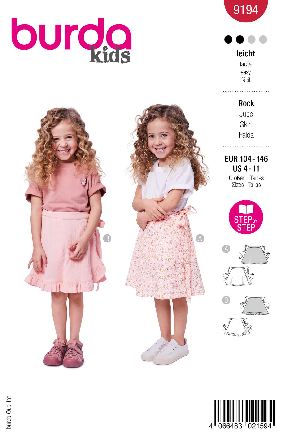 Patron Burda 9194 – Jupe enfant