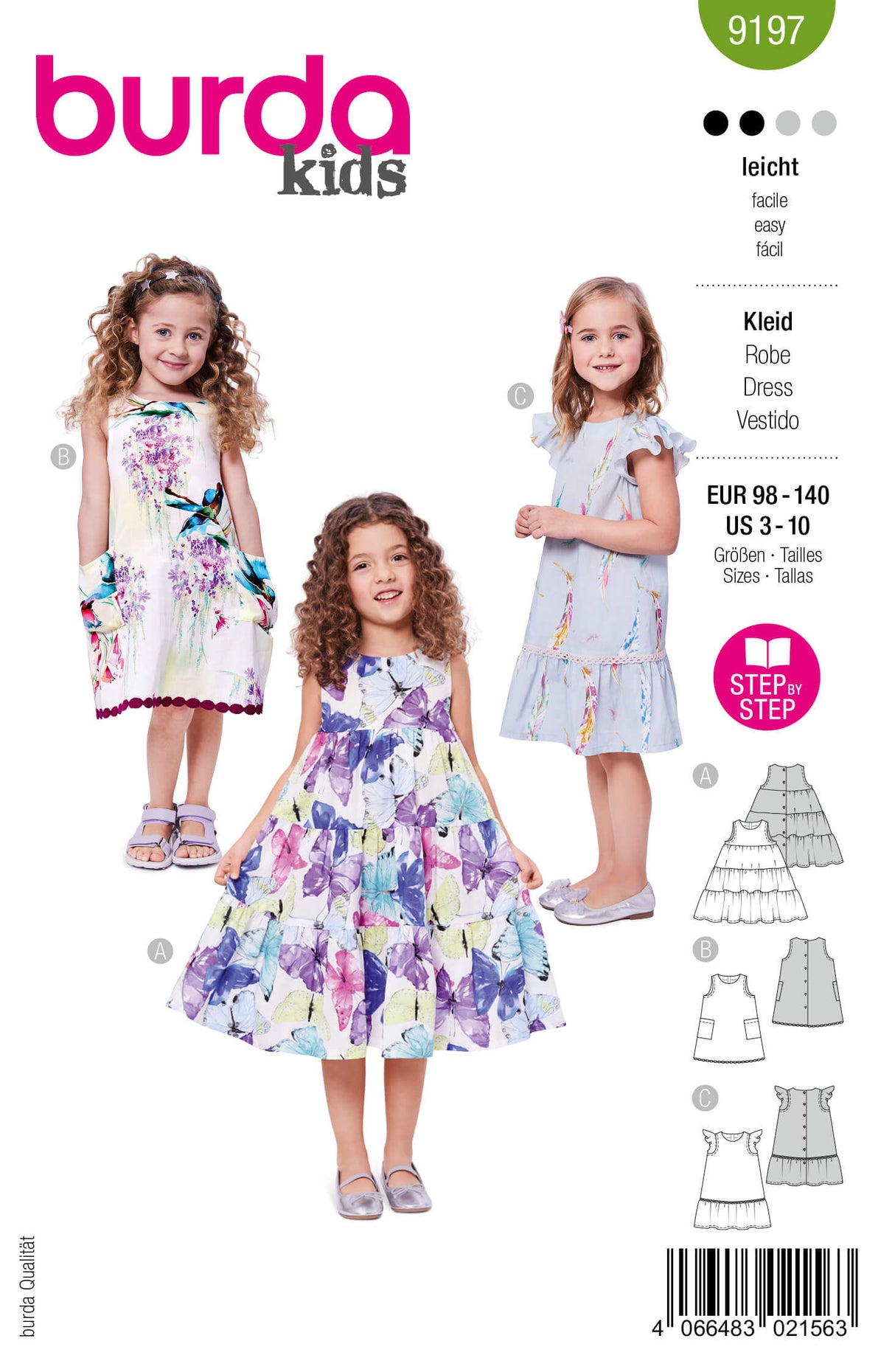 Patron Burda 9197 – Robe enfant