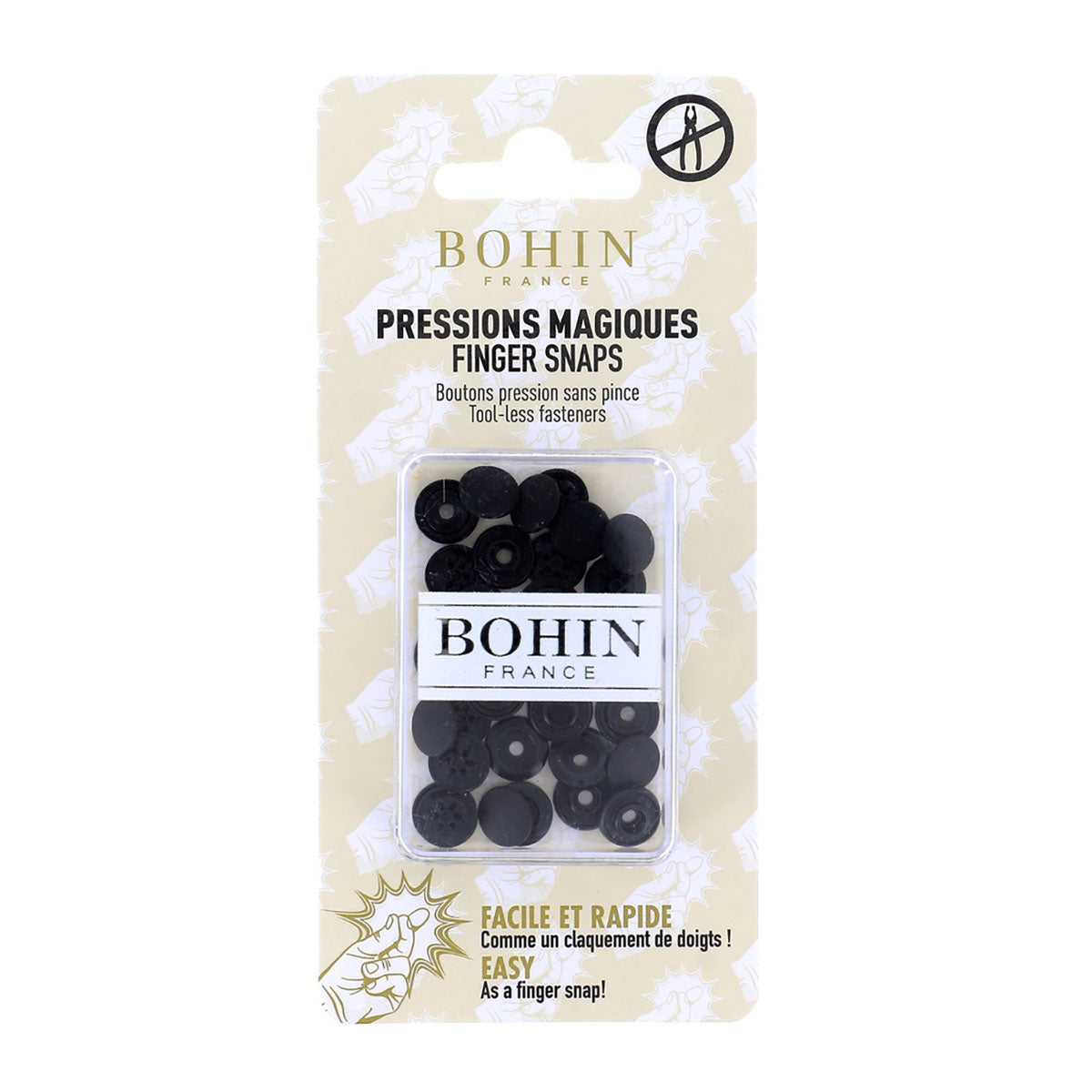 Pressions magiques BOHIN 9 mm – Noir