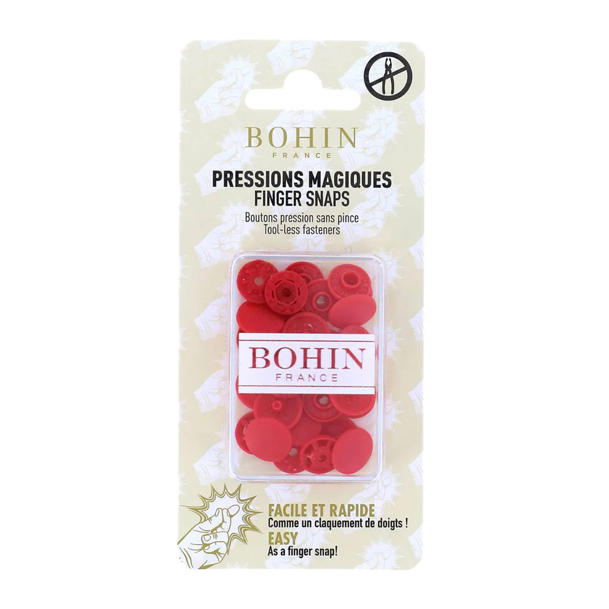 Pressions magiques 13 mm rouges BOHIN