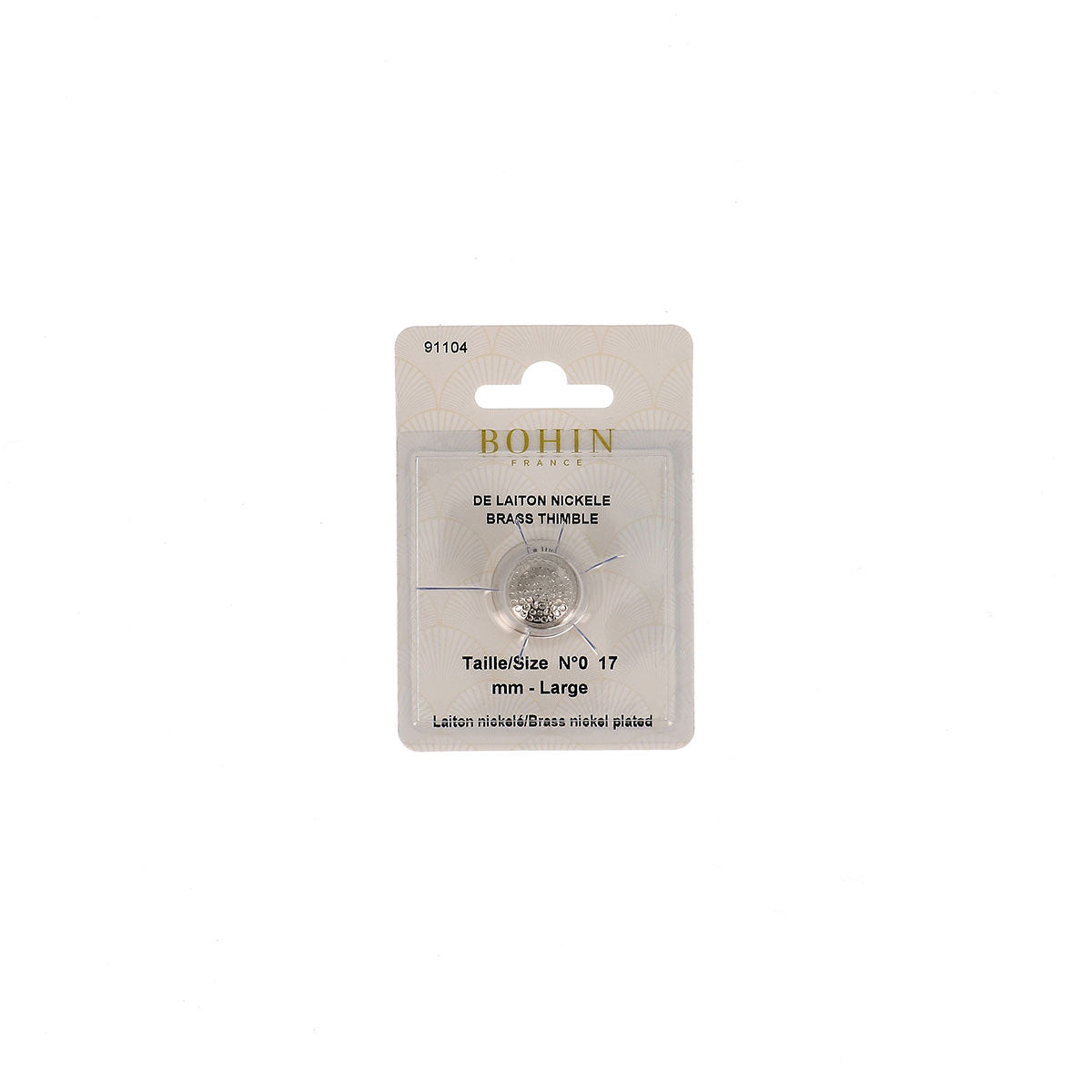 Dé à coudre classique en laiton nickelé BOHIN – Taille 17 mm