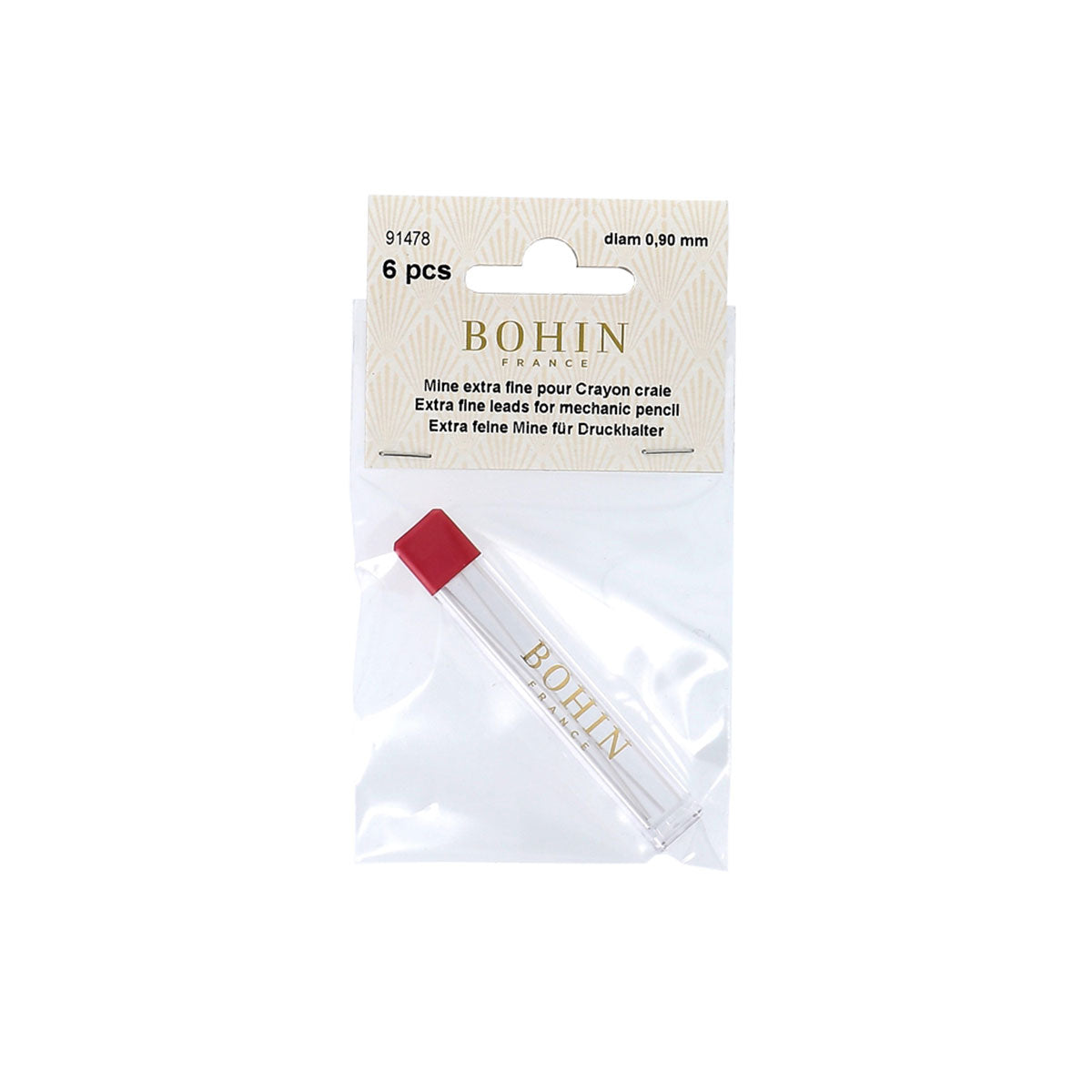 Recharges de mines de craie blanche 0,9 mm BOHIN