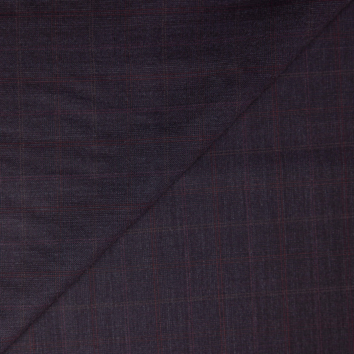 Tissu tailleur 100% laine – Carreaux ton prune
