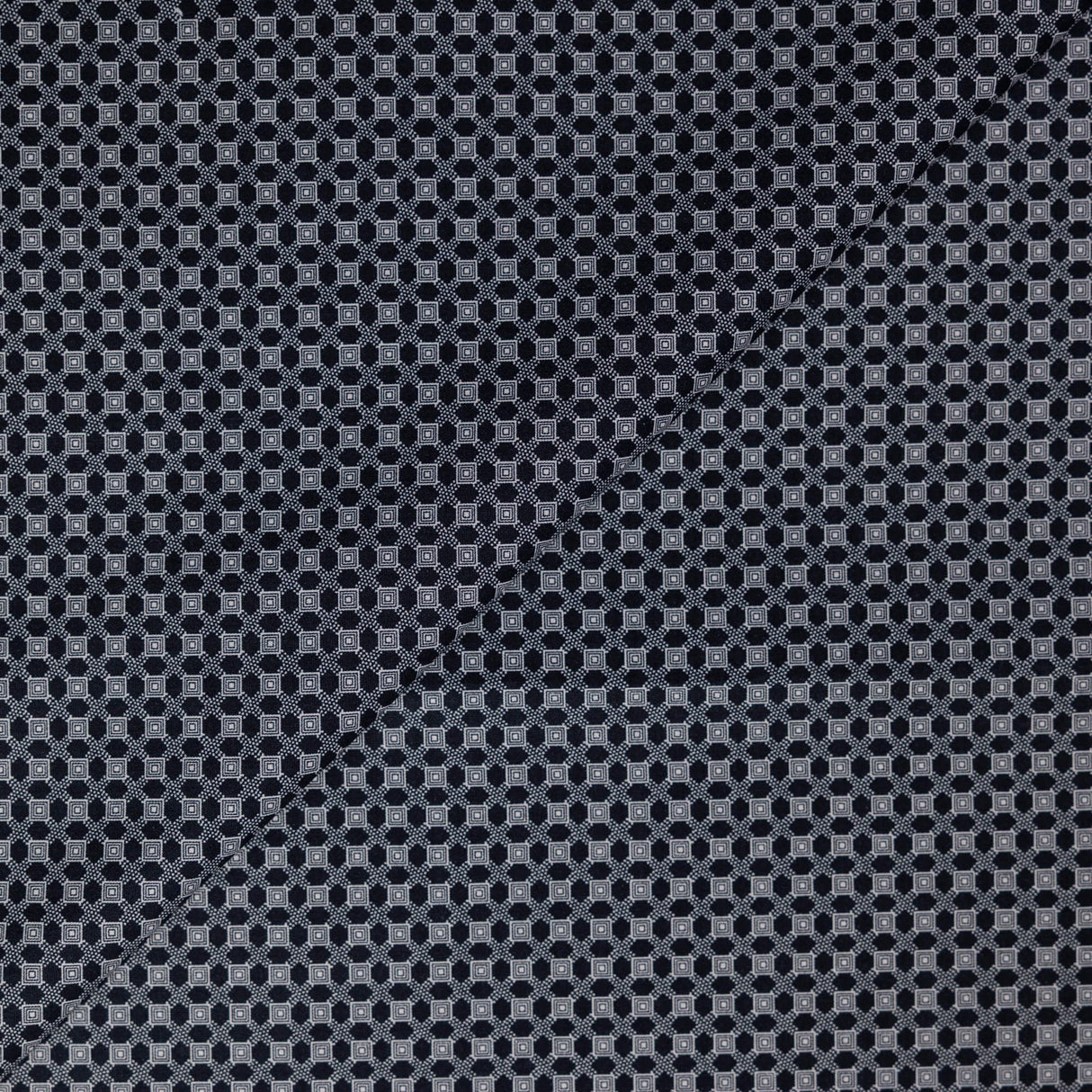 Popeline 100% coton – Motif géométrique blanc et noir