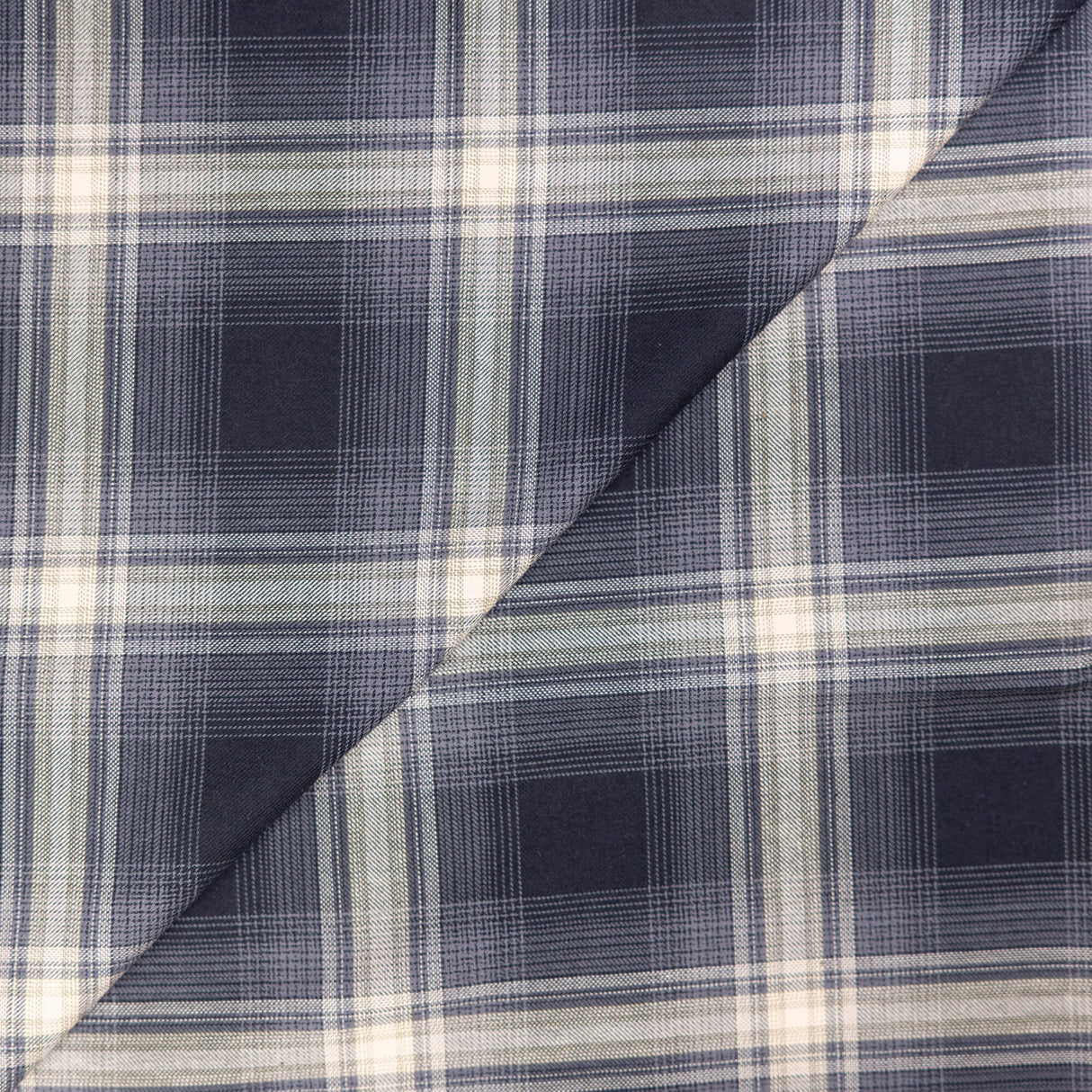 Tissu chemise 100% coton – Carreaux beige et gris
