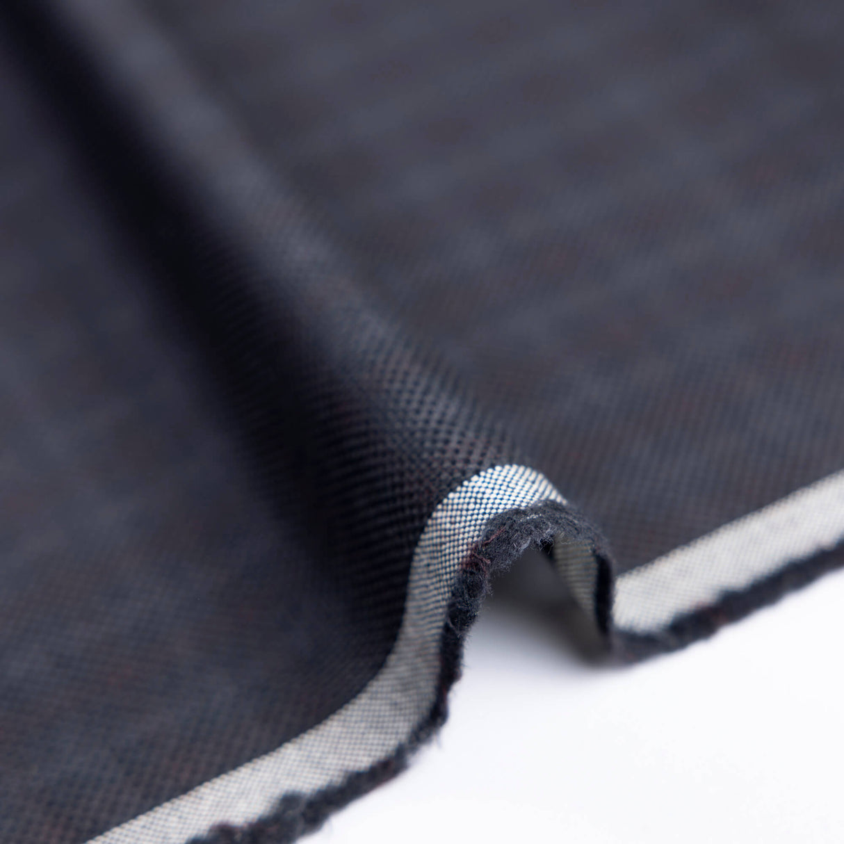 Tissu tailleur piqué 100% laine – Carreaux bordeaux fond marine