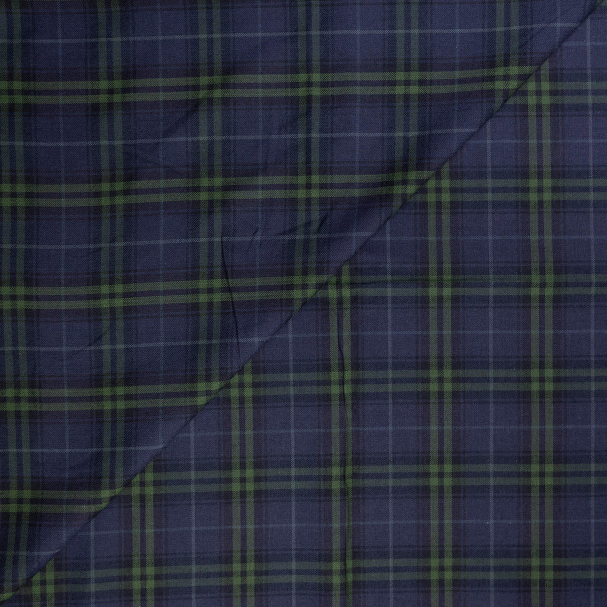 Tissu tailleur 100% coton – Carreaux bleu et vert
