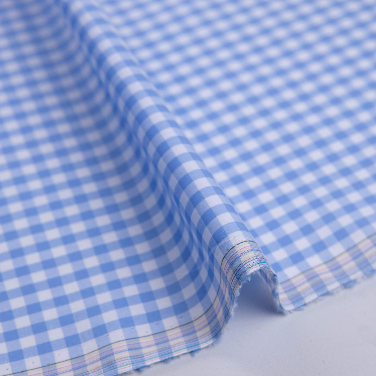 Popeline 100% coton – Vichy bleu (5mm)