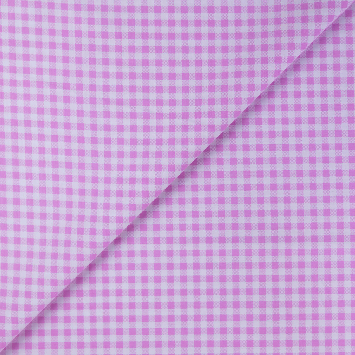 Popeline coton & élasthanne - Vichy rose (5mm)