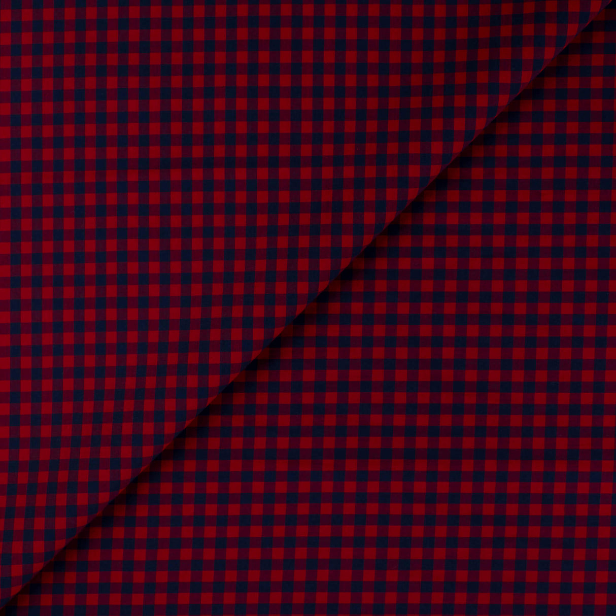 Popeline 100% coton - Vichy rouge & marine (4mm)
